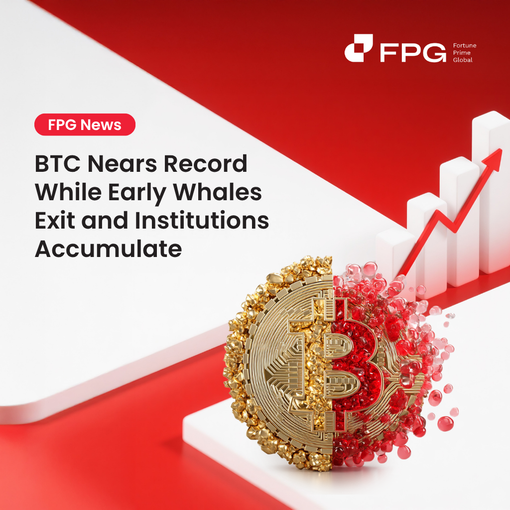 BTC Nears Record While Early Whales Exit and Institutions Accumulate