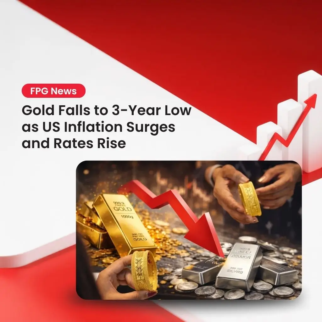Gold Falls to 3-Year Low as US Inflation Surges and Rates Rise